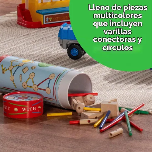 Vista 6 de Schylling MKT Super Makit - Juguete clásico de construcción de madera, más de 3 años, 70 piezas (1 EA)