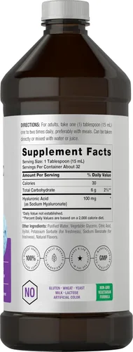 Vista 2 de Horbäach Suplemento líquido de ácido hialurónico 100 mg 16 oz
