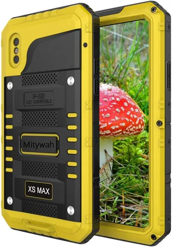 Vista 19 de Mitywah Funda impermeable para iPhone 11, resistente y duradera, de metal, protección de pantalla integrada, impermeable, a prueba de golpes, a Negro
