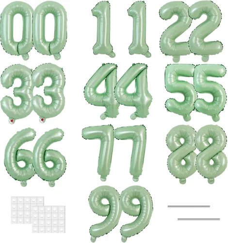 Vista 44 de TONIFUL Globos grandes de 50 pulgadas con números dorados del 0 al 9, globo digital grande de Mylar número 8 digital ocho para fiestas