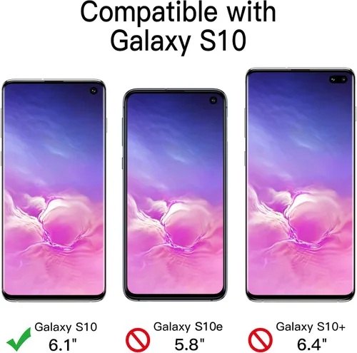 Vista 2 de JETech Funda resistente a prueba de golpes para Samsung Galaxy S10, funda protectora resistente de doble capa con absorción de golpes (negro)