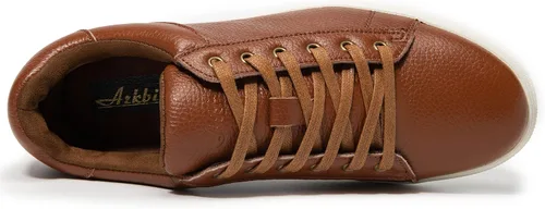Vista 4 de Zapatos deportivos Oxford casuales para hombre, de cuero genuino, diseño de moda, zapatos bajos para caminar para hombres