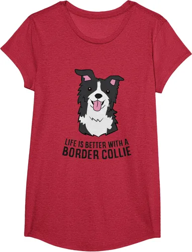 Vista 54 de Camiseta Border Collie Owner Life Is Better With a Border Collie Dog, Blanco, S