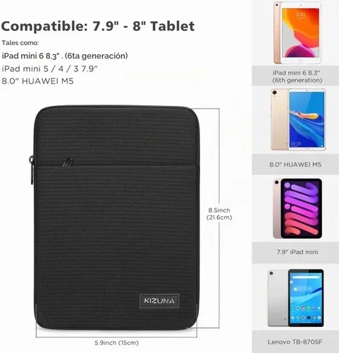 Vista 7 de KIZUNA Funda para tableta de 8 pulgadas, a prueba de golpes, resistente al agua, para tableta de 7.9 pulgadas/iPad mini 4 3 2/Samsung Galaxy Tab A