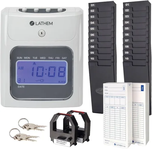 Vista 3 de Lathem Paquete de reloj electrónico de alimentación superior (400EKIT)
