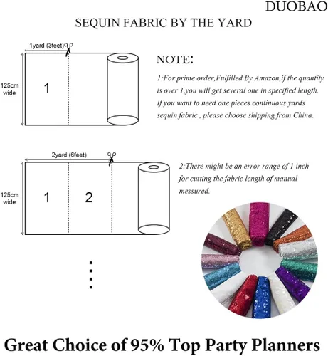 Vista 5 de DUOBAO Tela de lentejuelas de The Yard Tela brillante Tela azul para coser Material de secuencia Tela de Sirenita Tela de lentejuelas Tela