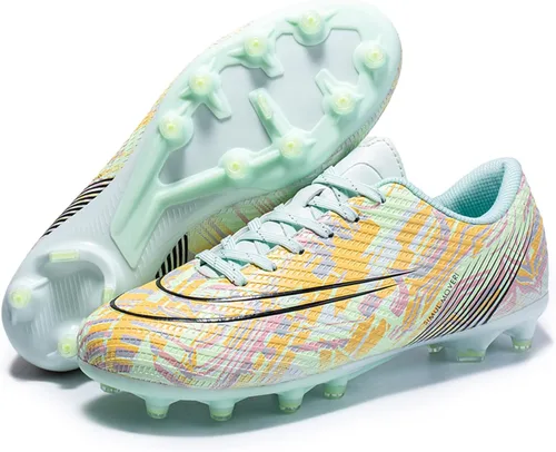 Vista 3 de NPVOK Tacos de fútbol para hombre, zapatos de fútbol para niños, zapatos de fútbol Fgag Spikes al aire libre, zapatos de fútbol profesionales
