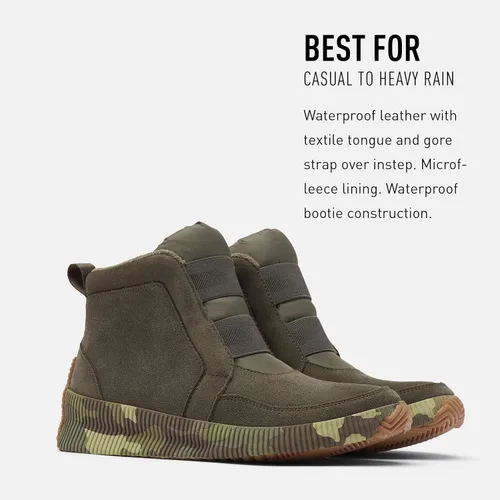Vista 3 de SOREL Out N About Plus - Botas de lluvia de piel impermeables para mujer