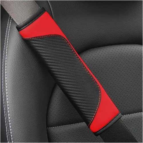 Vista 7 de Osilly 2 piezas de fundas para cinturón de seguridad de coche, protección de hombro de fibra de carbono, cojín suave para cinturón de seguridad