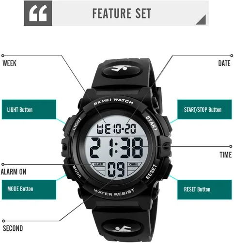 Vista 4 de Dayllon Kids Digital Watch Boys Outdoor Sports 50M Waterproof Girls Watches Alarm Clock 1224 H Stopwatch Calendar for Ages 3-15 Boy Girl Wristwatch