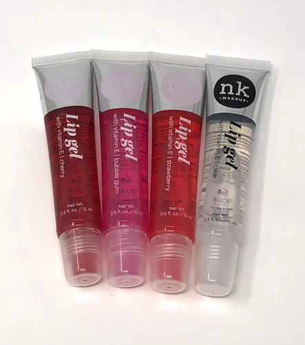 Vista 2 de Paquete de 4 Gel Labial Nicka K (TRANSPARENTE, FRESA, CEREZA, CHICLE)