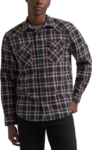 Vista 5 de Wrangler Camisa icónica de ajuste regular para hombre Mezclilla (Rinse Denim)