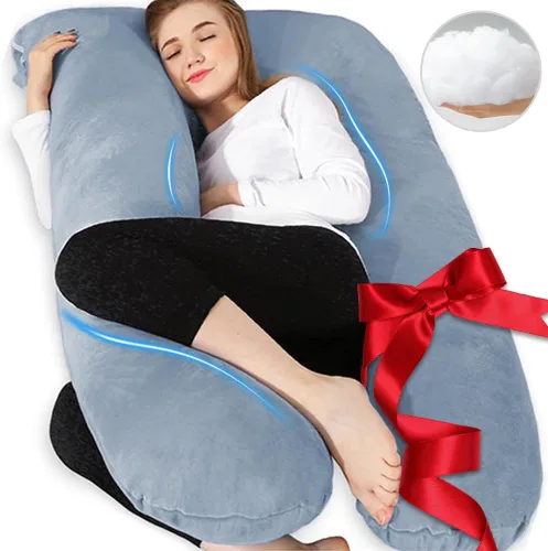 Vista 8 de Almohada de embarazo Chilling Home, almohada de cuerpo completo en forma de C para maternidad para mujeres de 55 pulgadas, almohadas de embarazo