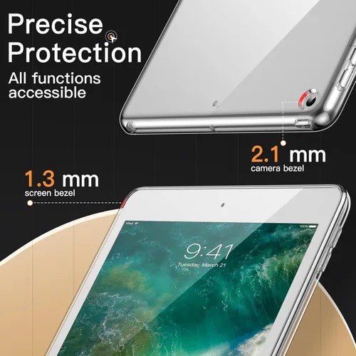 Vista 6 de JETech - Funda para iPad de 9.7 pulgadas (6ª/5ª generación, 2018/2017), funda delgada transparente de TPU suave y a prueba de golpes (transparente)
