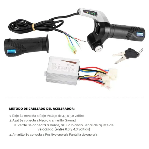 Vista 4 de Controlador cepillado, 24 V, 500 W, scooter eléctrico, motor de bicicleta eléctrica, caja de controlador de velocidad cepillada con mango