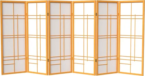 Vista 13 de Pantalla corta Eudes Shoji de 4 pies - Negro - 4 Paneles