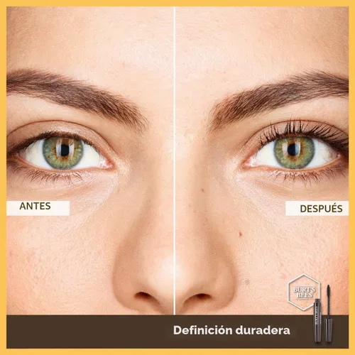 Vista 5 de Máscara de pestañas, pestañas alargadas Burt's Bees 100% natural, negro clásico