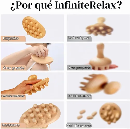Vista 6 de Kit de maderoterapia de madera, fascias de madera y masajeador de celulitis para cuerpo