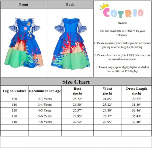 Vista 3 de COTRIO Isabella Dress with Garland Girls Mirabel Costume Outfits Magic Family Cosplay Birthday Party Dresses