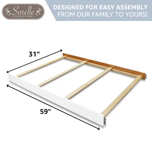 Vista 3 de Sorelle Furniture Rieles para niños pequeños y rieles para cama de tamaño completo, kit de conversión de riel de cama y cuna de madera Sorelle