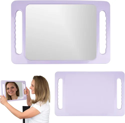 Vista 8 de Espejo de mano grande con doble mango - Espejo de mano rectangular negro