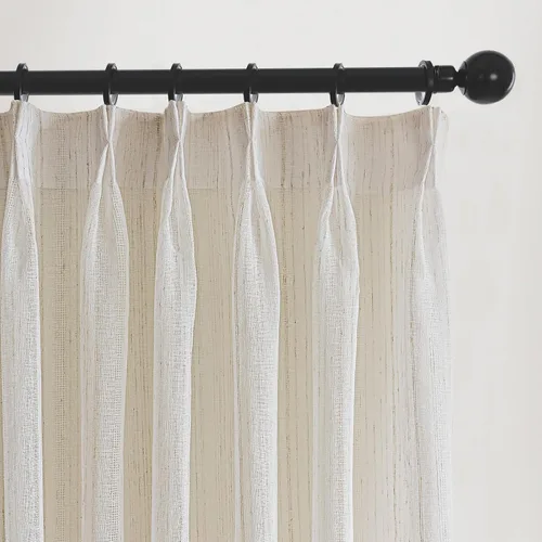 Vista 7 de Cortinas traslúcidas grises de 54 pulgadas de largo, juego de 2 paneles de lino plisado atemporal para privacidad, 2 paneles, 25 x 54 pulgadas, gris