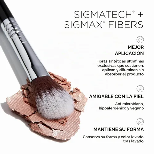 Vista 4 de Sigma Beauty F03 High Cheekbone Highlighter™, cepillo de mezcla biselado