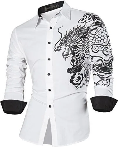 Vista 2 de Sportrendy JZS041, camisa de vestir de manga larga para hombre