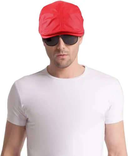 Vista 3 de moonsix Newsboys Gorras para hombre, boina de piel sintética, sombrero de Gatsby, sombreros planos, gorra de conducción Ivy