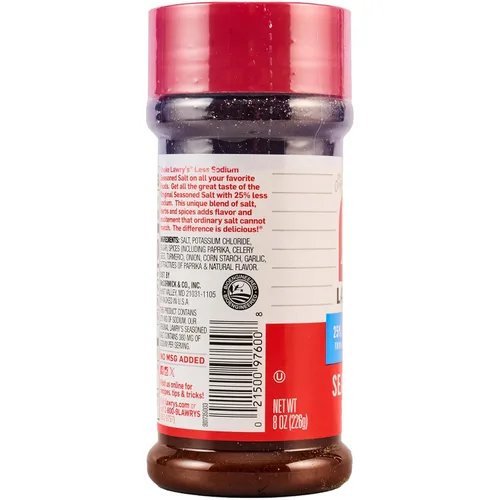 Vista 25 de Lawry's Sal sazonada, 25% menos de sodio, sin MSG añadido, certificado Kosher, básico, versátil, condimento multiusos para agitar en carne de res