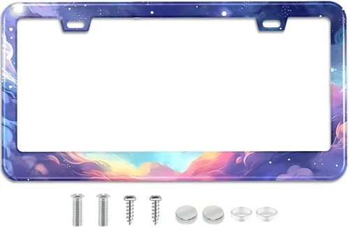 Vista 8 de Marco de Matrícula con Lazo Rosa para Marcos Portamatrículas de Acero Inoxidable, Cubiertas a Prueba de Óxido, Decoración de Piezas de Auto