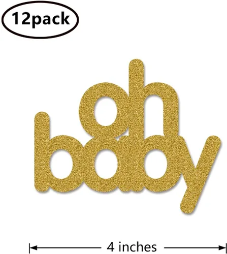 Vista 2 de Gold Oh Baby - Juego de 12 palos de mesa de doble cara para baby shower
