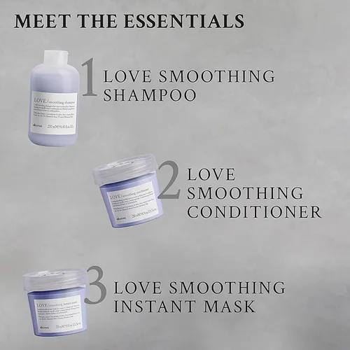 Vista 5 de Davines LOVE - Máscara instantánea suavizante, acción antiencrespamiento de acción rápida para cabello ondulado, rebelde y grueso, suaviza