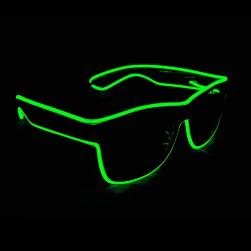 Vista 3 de Luces EL Wire Neón Rave Gafas de sol resplandor intermitentes LED Disfraces para fiesta, EDM, Halloween RB01