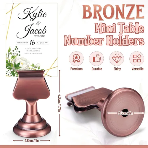 Vista 2 de Kathfly 24 soportes para números de mesa, clip de metal para tarjetas