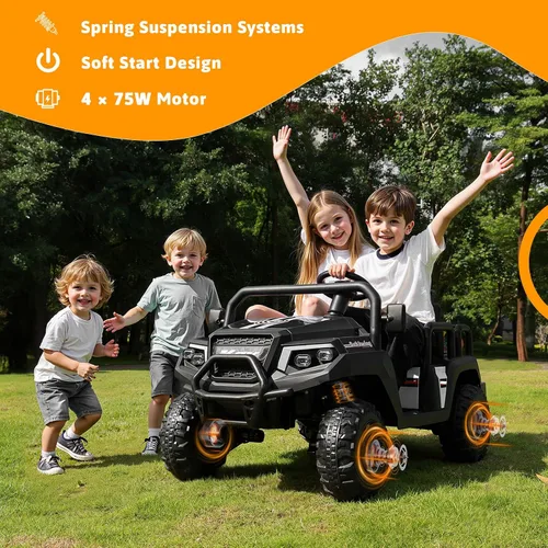Vista 5 de Coche eléctrico de 24 V para niños, automóvil de 4 plazas