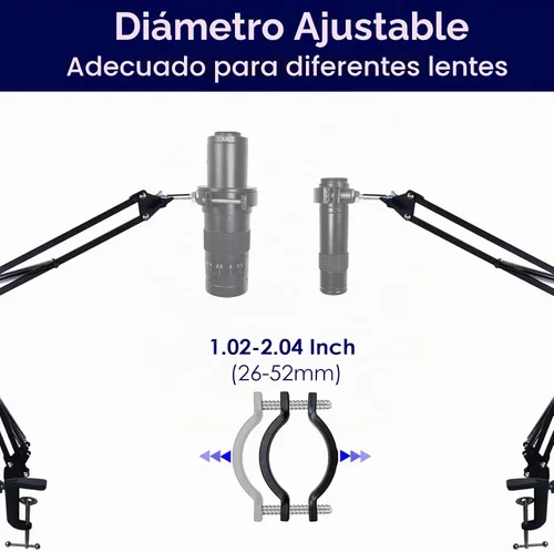 Vista 2 de Cámara digital HDMI USB de 48 MP 4K 1080P Microscopio electrónico con montura C, soporte de anillo para reparación de teléfonos, herramientas