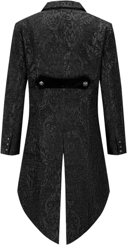 Vista 2 de ZNZHKR Chaqueta gótica steampunk para hombre, uniforme medieval victoriano, abrigo de Halloween