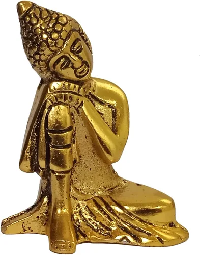 Vista 7 de Purpledip Ídolo de resina Lord Buda: Estatua para decoración de meditación (11027A)