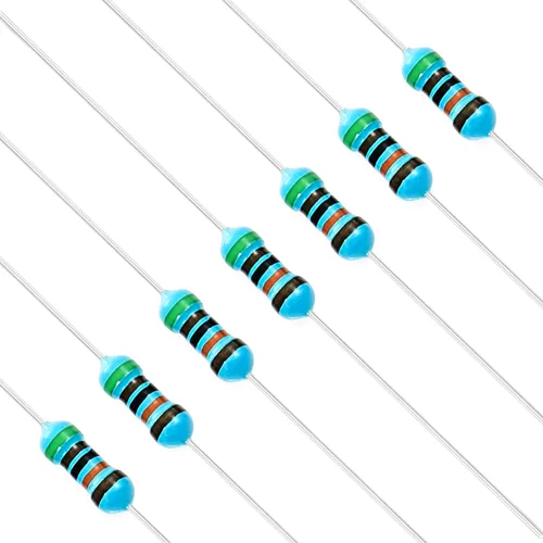 Vista 116 de Chanzon 100 piezas 1 Ω ohm Resistencia 1/4 W (0.25 W) Resistencia fija de película metálica 0.01 ±1% Tolerancia 1R MF Resistencias de agujero