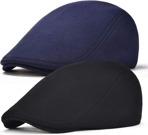 Vista 13 de FEINION Gorra Newsboy de Algodón para Hombre de Ajuste Suave Sombrero de Taxista