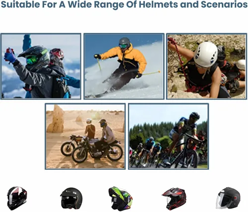 Vista 8 de Auriculares para Casco de Motocicleta Headset Estéreo Bluetooth Auriculares Inalámbricos Manos Libres Micrófono Auriculares Reproductor de Música