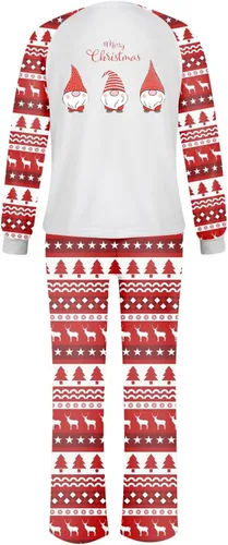 Vista 3 de Pijamas de Navidad para la familia, conjunto de pijamas suaves y lindas de Navidad para parejas, hombres y mujeres, talla grande