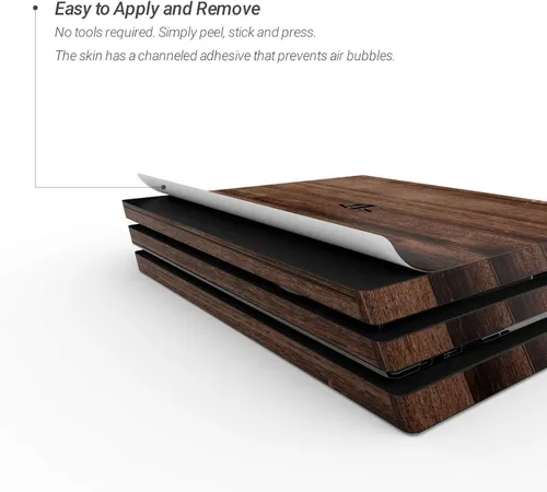 Vista 2 de Vinilo adhesivo de madera teñida con 2 pegatinas de barra de luz para Playstation 4 Pro