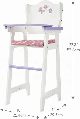 Vista 3 de Olivia's Little World - Silla alta para muñeca bebé princesa de lunares - Gris