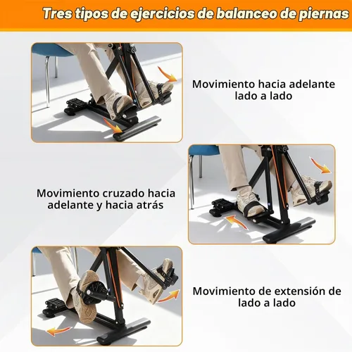 Vista 2 de Ejercitador de pedal de brazos y piernas para personas mayores, ejercitador de pedal sentado con ejercicio de balanceo de piernas, ejercicio