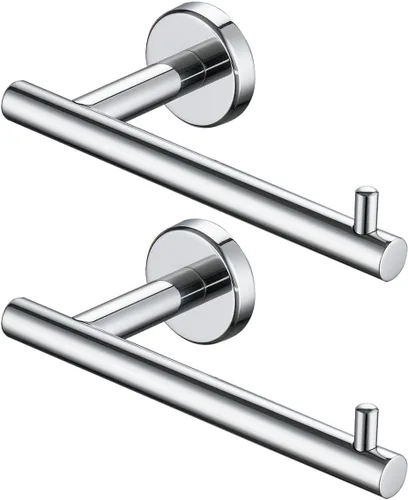 Vista 14 de JQK Soporte de papel higiénico negro, dispensador de papel higiénico de acero inoxidable 304 de 5 pulgadas de grosor de 0.032 in, montaje en pared