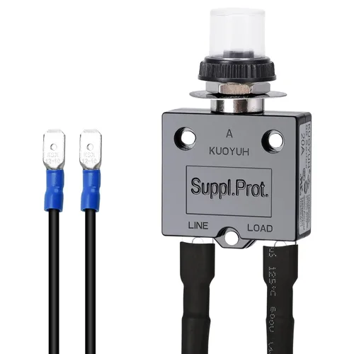 Vista 6 de Interruptor de botón pulsador de 3 amperios, probador de fusibles briidea Restablecimiento manual 32V, protección de bajo voltaje