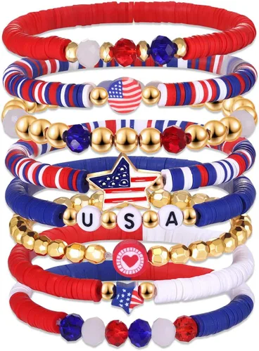 Vista 68 de Surfer Heishi - Pulseras apilables para mujer, apilables, de vinilo arcoíris, disco de arcilla, pulseras elásticas para la amistad, joyería bohemia