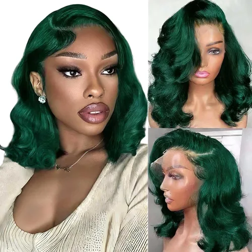 Vista 20 de Haha - Pelucas de cabello humano ondulado con encaje frontal para mujer negra, 150 % de densidad, cabello humano Remy virgen brasileño, pelucas